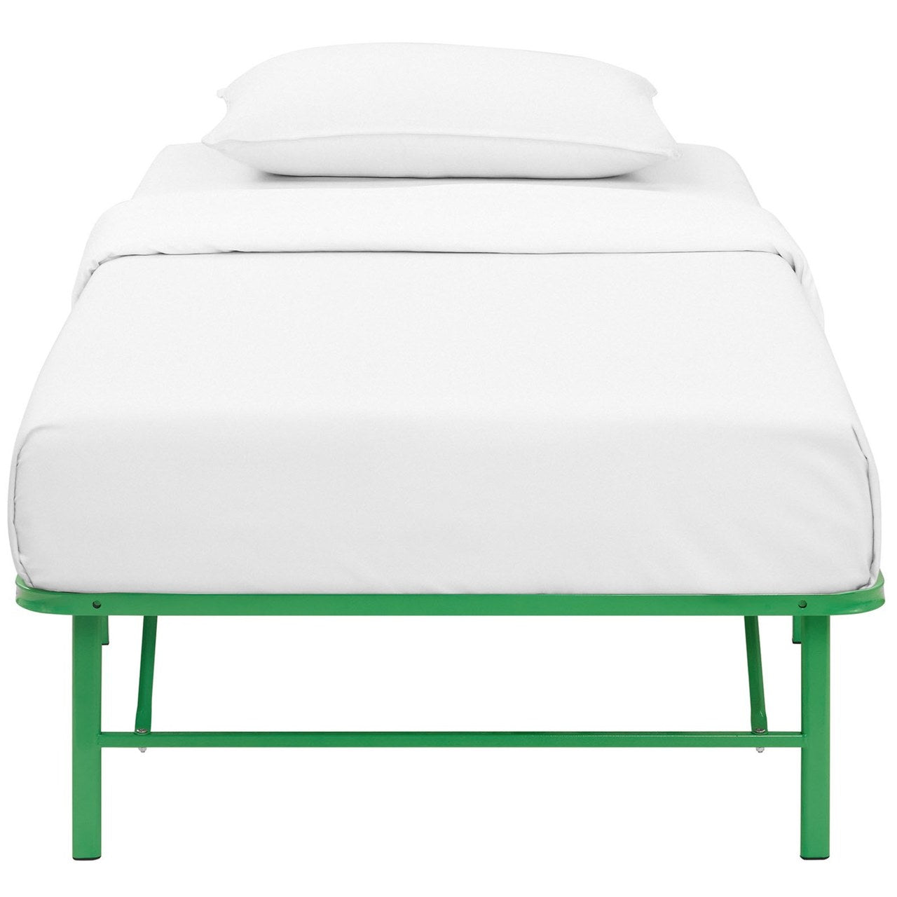 Horizon Twin Stainless Steel Bed Frame, Green, Metal 12244