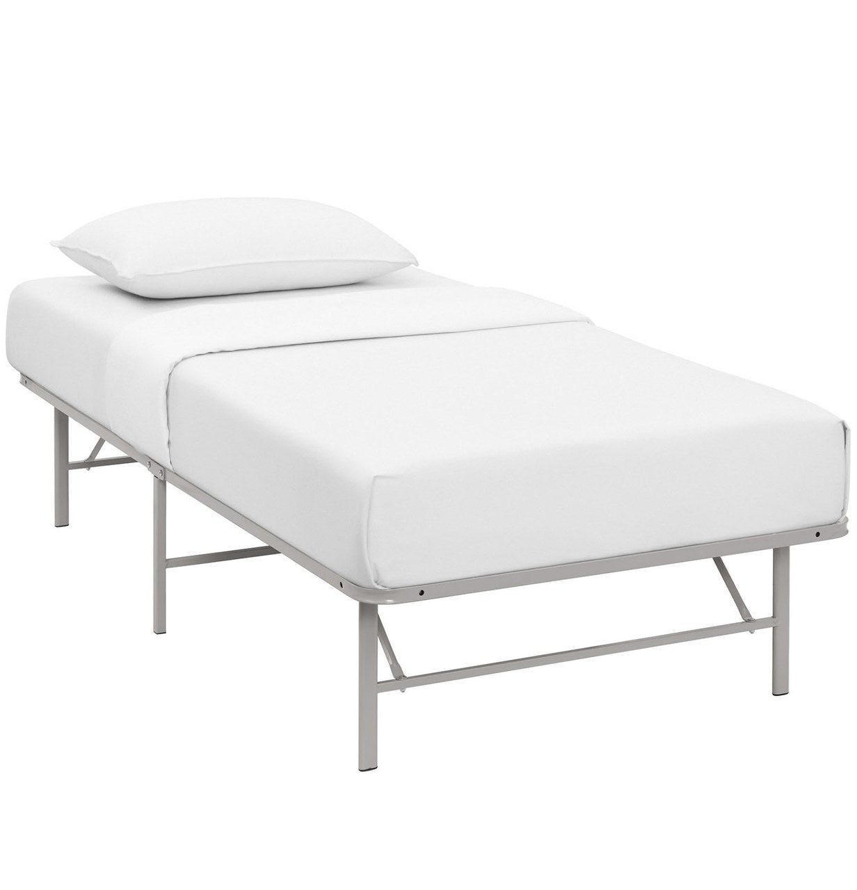 Horizon Twin Stainless Steel Bed Frame, Grey, Metal 12245