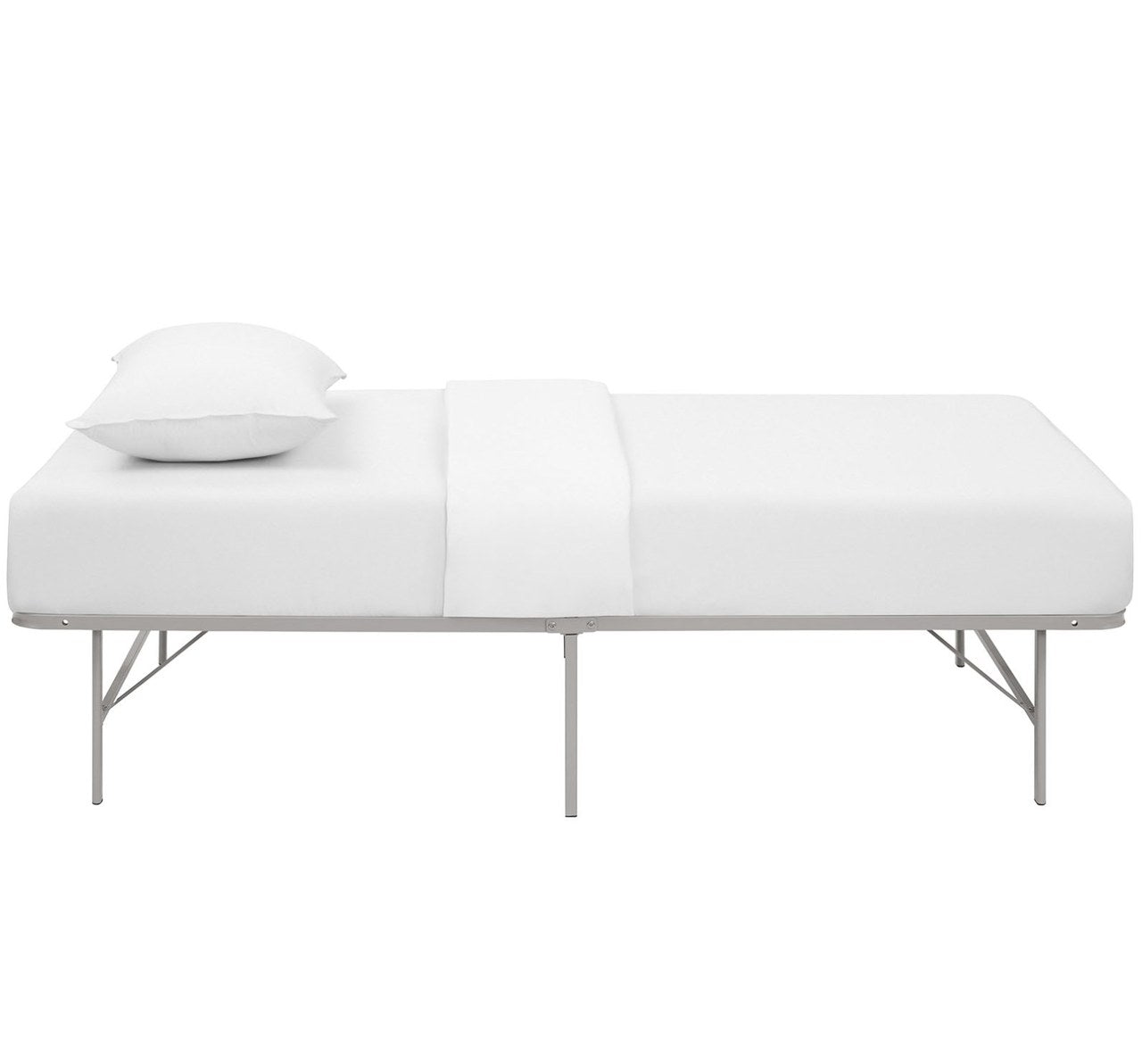 Horizon Twin Stainless Steel Bed Frame, Grey, Metal 12245