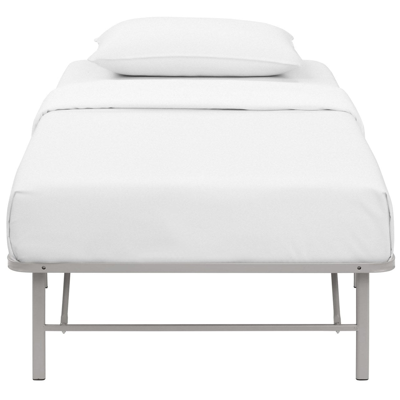 Horizon Twin Stainless Steel Bed Frame, Grey, Metal 12245