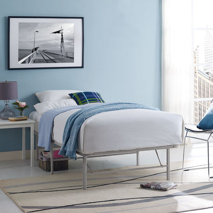 Horizon Twin Stainless Steel Bed Frame, Grey, Metal 12245