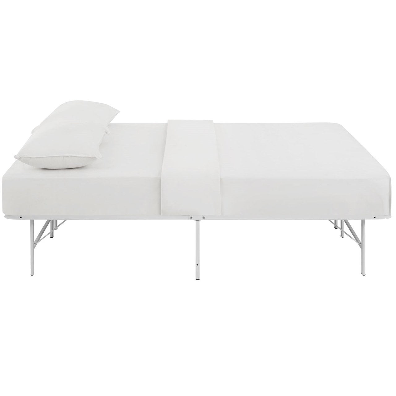 Horizon Full Stainless Steel Bed Frame, White, Metal 12258