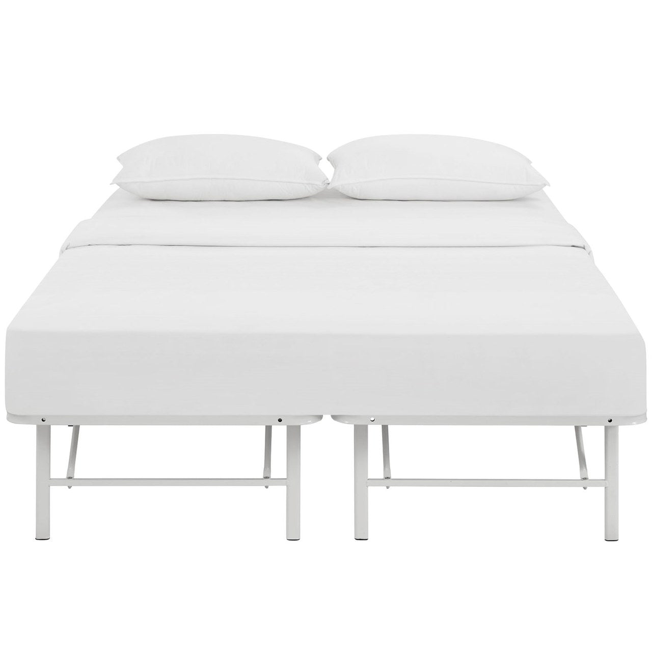 Horizon Full Stainless Steel Bed Frame, White, Metal 12258
