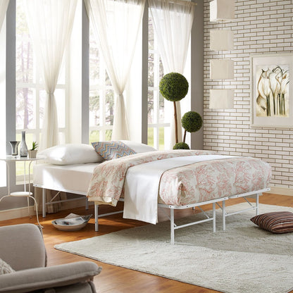 Horizon Full Stainless Steel Bed Frame, White, Metal 12258