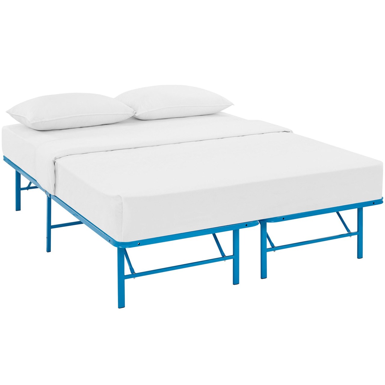 Horizon Queen Stainless Steel Bed Frame, Blue, Metal 12263