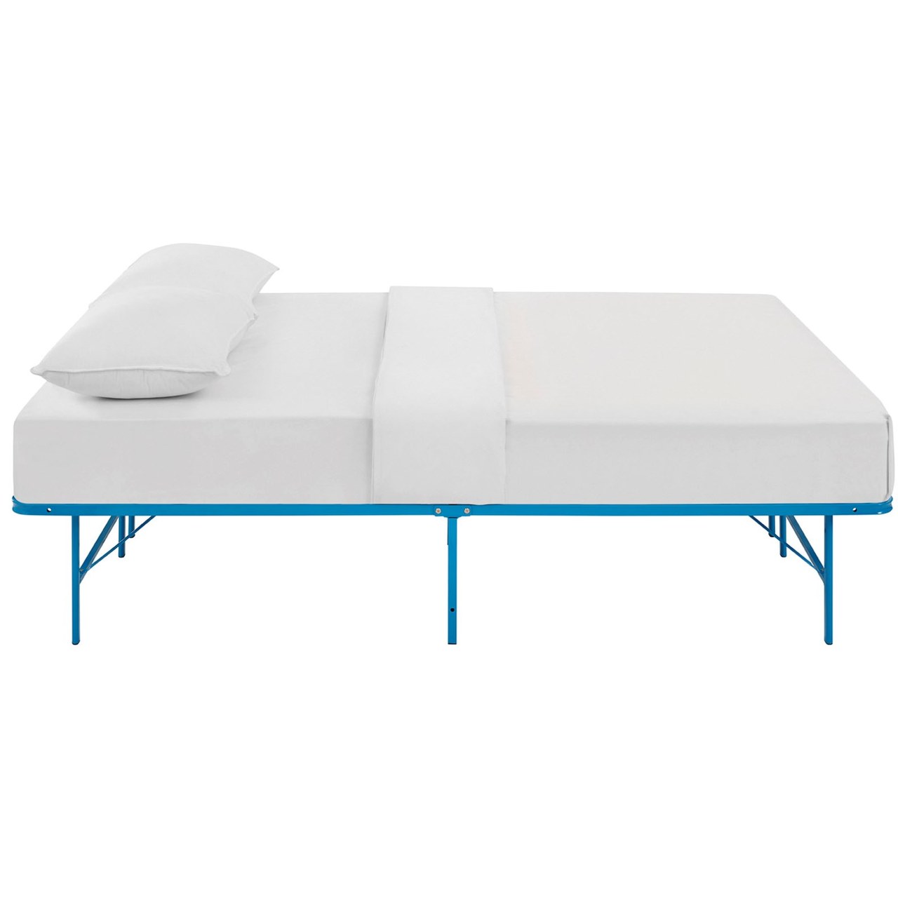 Horizon Queen Stainless Steel Bed Frame, Blue, Metal 12263