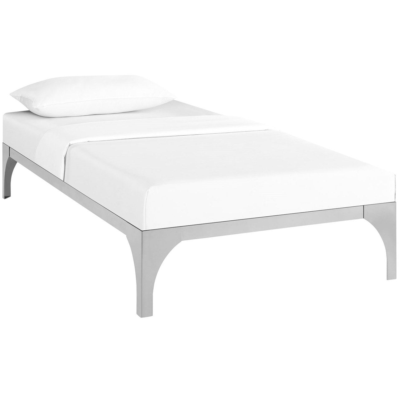Ollie Twin Bed Frame, Silver, Metal 12274