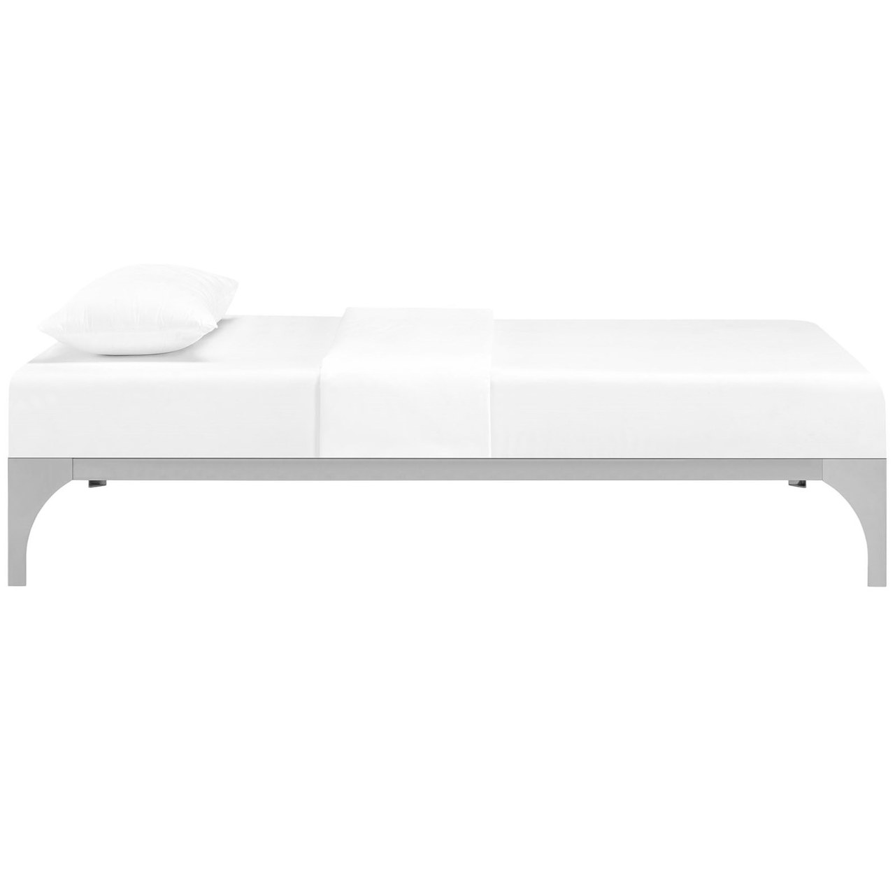 Ollie Twin Bed Frame, Silver, Metal 12274