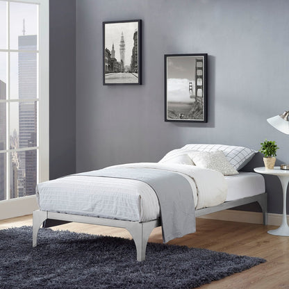 Ollie Twin Bed Frame, Silver, Metal 12274