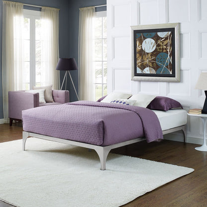 Ollie Queen Bed Frame, Silver, Metal 12283