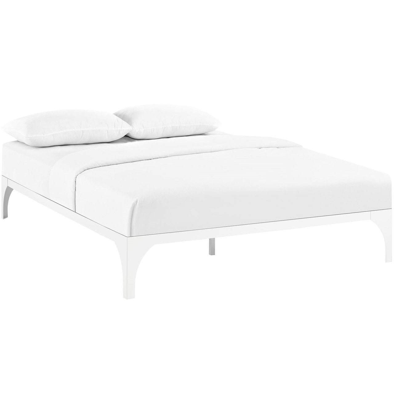 Ollie King Bed Frame, White, Metal 12288