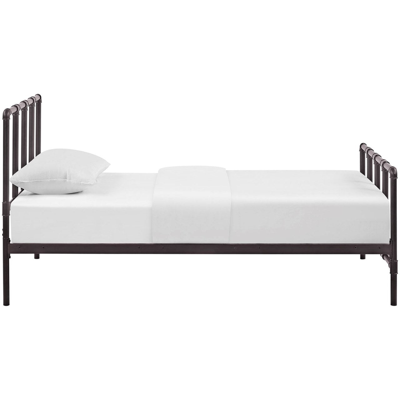 Dower Twin Bed, Brown, Metal 12289