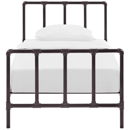 Dower Twin Bed, Brown, Metal 12289