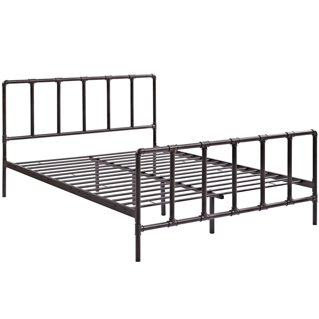 Dower Queen Stainless Steel Bed, Brown, Metal 12295