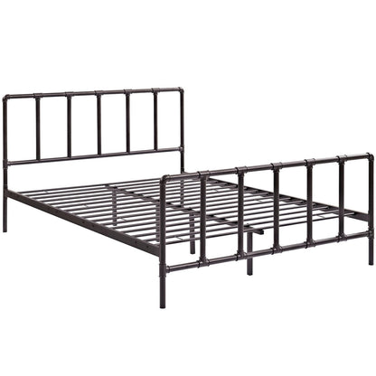 Dower Queen Stainless Steel Bed, Brown, Metal 12295