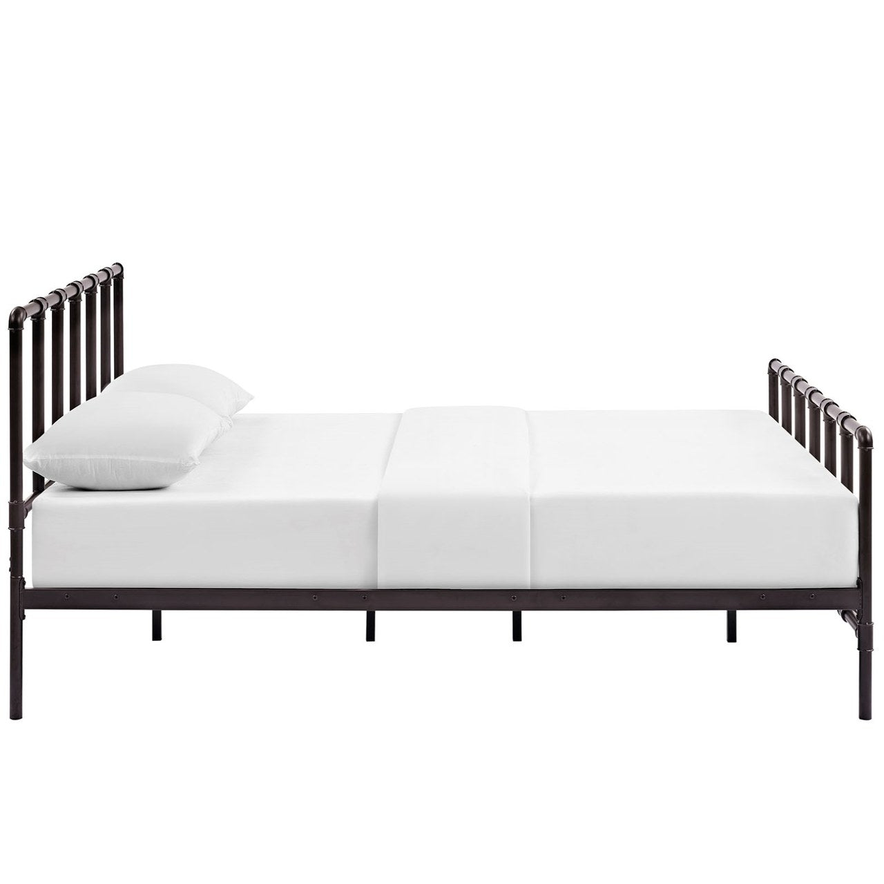 Dower Queen Stainless Steel Bed, Brown, Metal 12295