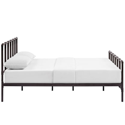 Dower Queen Stainless Steel Bed, Brown, Metal 12295