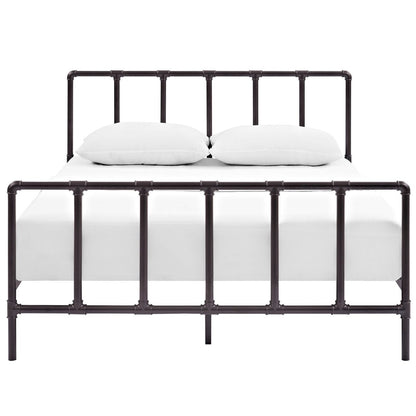 Dower Queen Stainless Steel Bed, Brown, Metal 12295