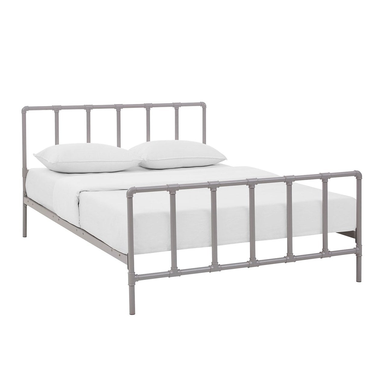 Dower Queen Stainless Steel Bed, Grey, Metal 12296