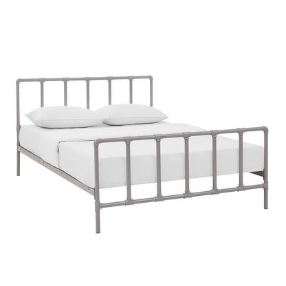 Dower Queen Stainless Steel Bed, Grey, Metal 12296