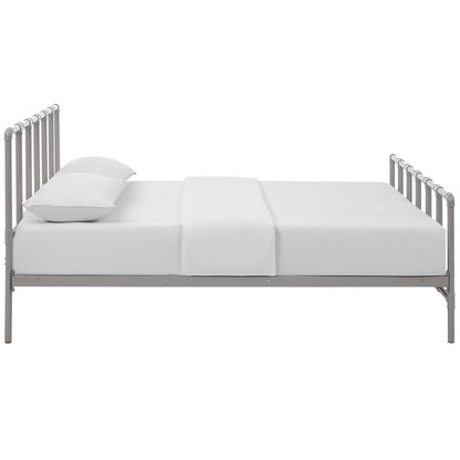 Dower Queen Stainless Steel Bed, Grey, Metal 12296