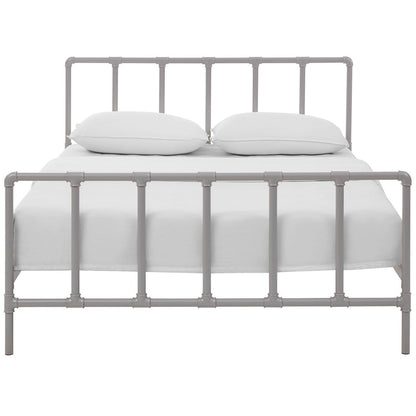 Dower Queen Stainless Steel Bed, Grey, Metal 12296
