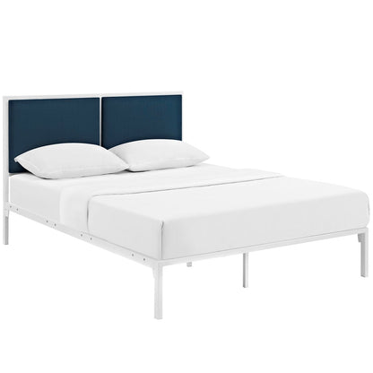 Della King Fabric Bed, Navy, Fabric 12354