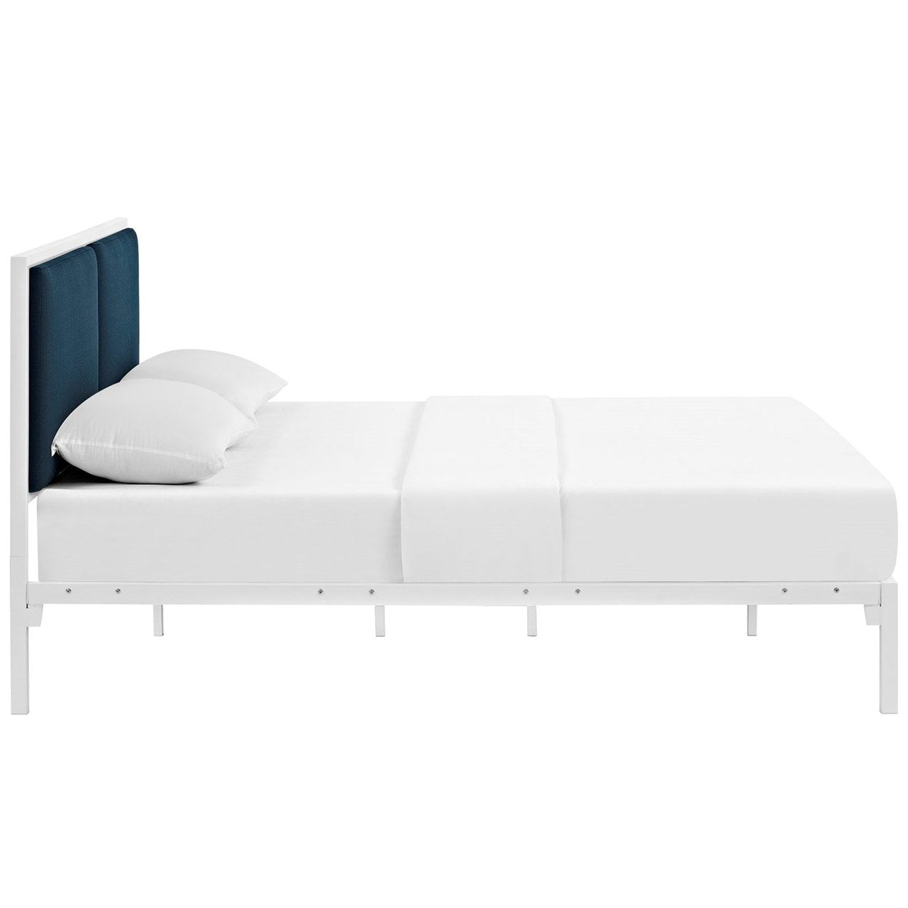 Della King Fabric Bed, Navy, Fabric 12354