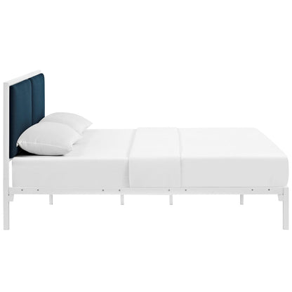 Della King Fabric Bed, Navy, Fabric 12354