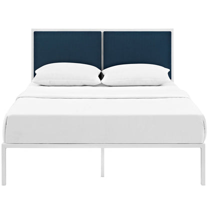 Della King Fabric Bed, Navy, Fabric 12354