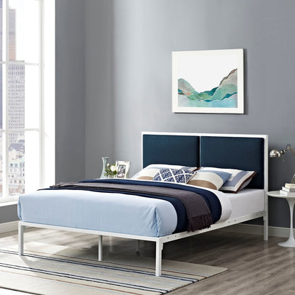 Della King Fabric Bed, Navy, Fabric 12354