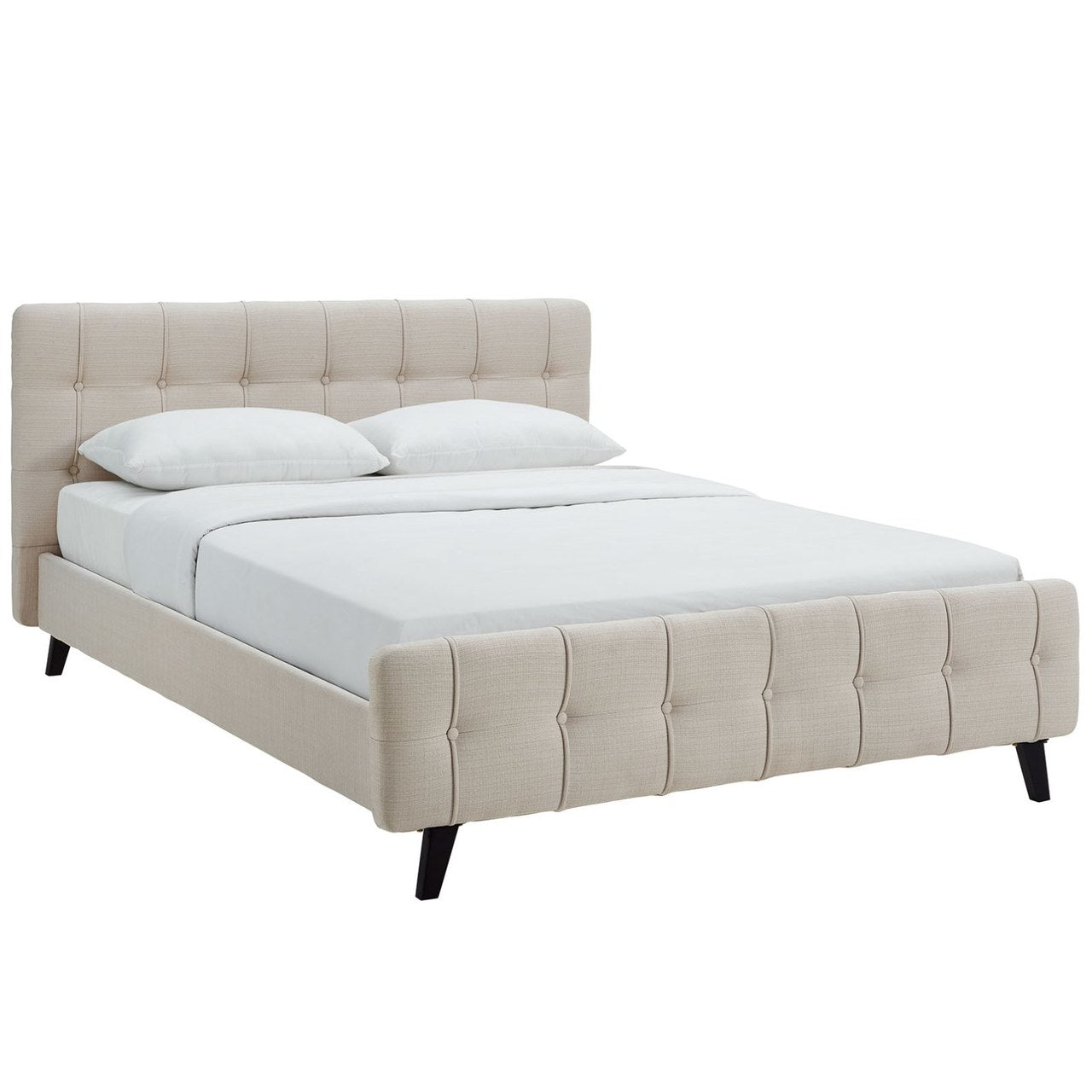 Ophelia Queen Fabric Bed, Beige, Fabric 12358