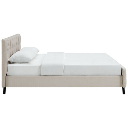 Ophelia Queen Fabric Bed, Beige, Fabric 12358