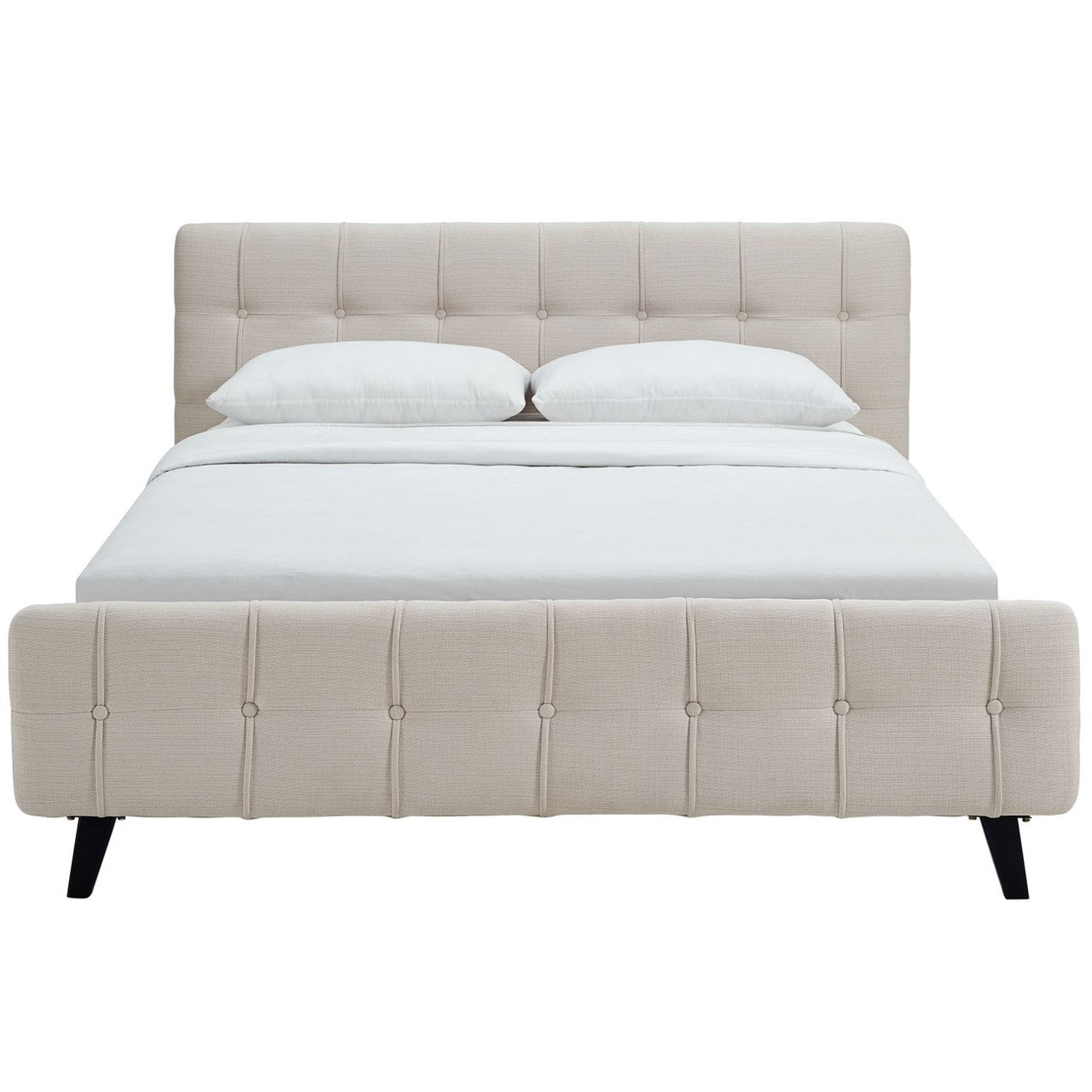 Ophelia Queen Fabric Bed, Beige, Fabric 12358