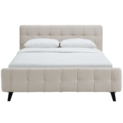 Ophelia Queen Fabric Bed, Beige, Fabric 12358