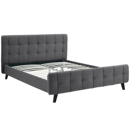 Ophelia Queen Fabric Bed, Grey, Fabric 12359