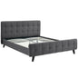 Ophelia Queen Fabric Bed, Grey, Fabric 12359