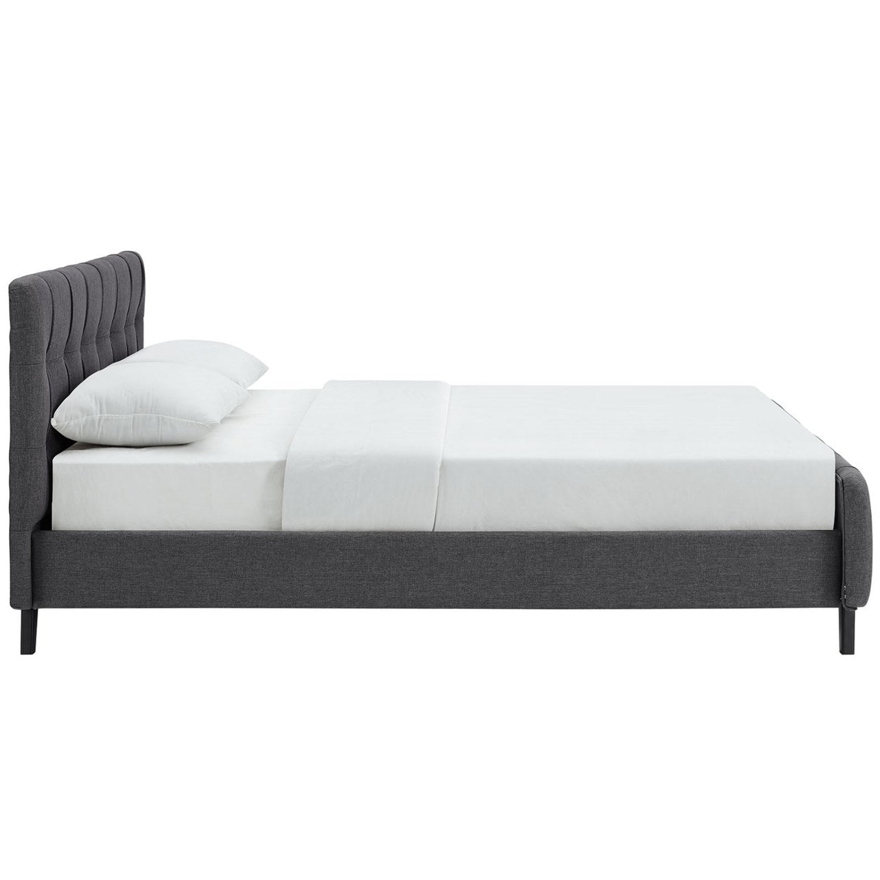 Ophelia Queen Fabric Bed, Grey, Fabric 12359