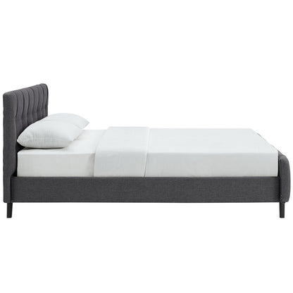Ophelia Queen Fabric Bed, Grey, Fabric 12359