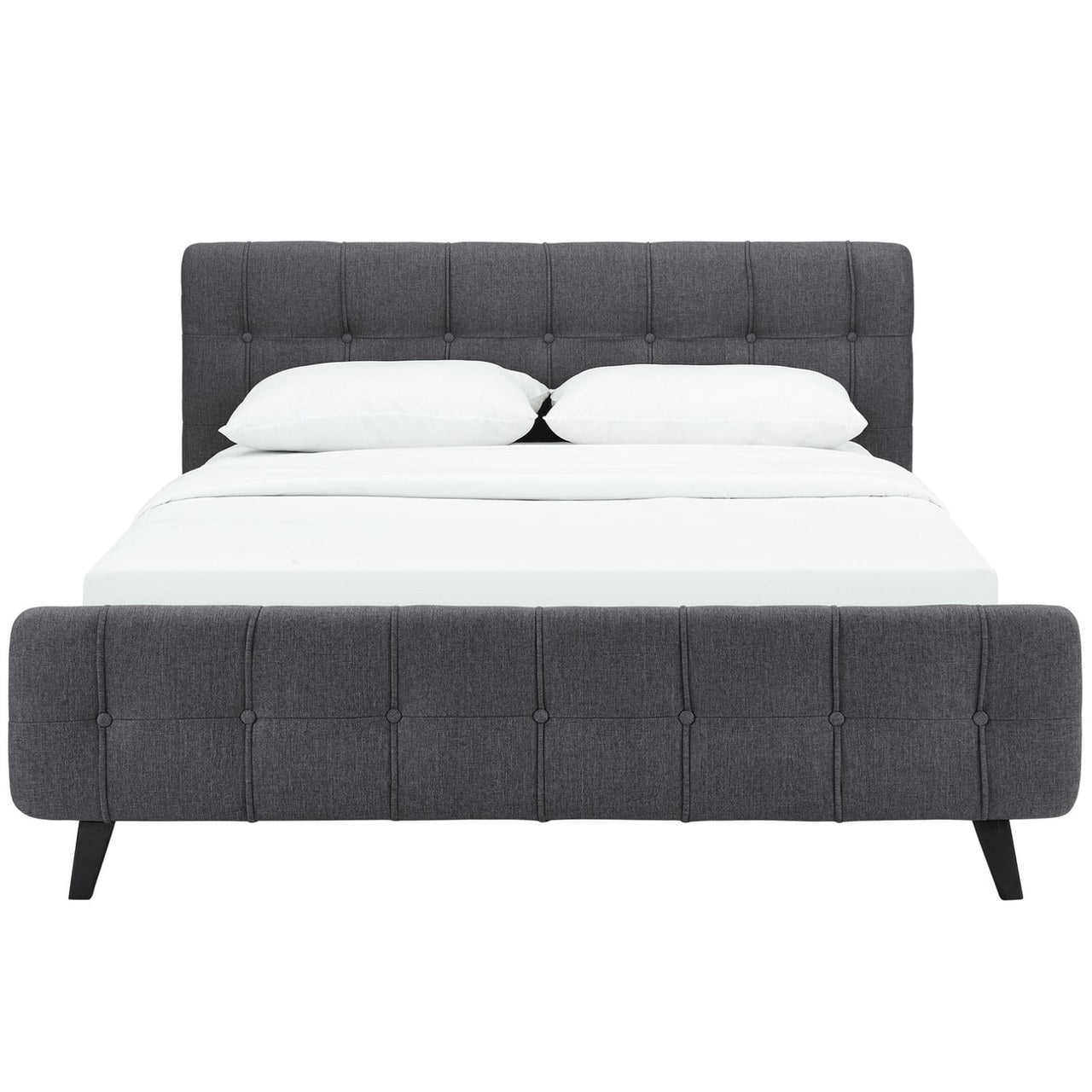 Ophelia Queen Fabric Bed, Grey, Fabric 12359