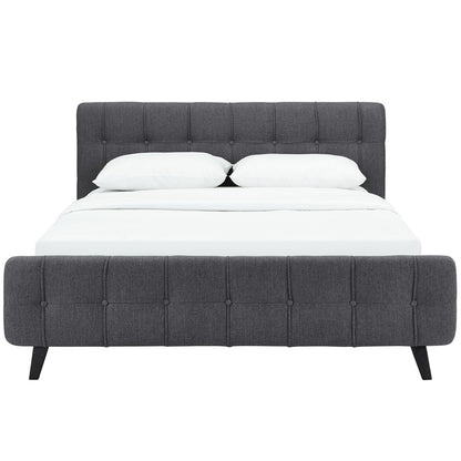 Ophelia Queen Fabric Bed, Grey, Fabric 12359