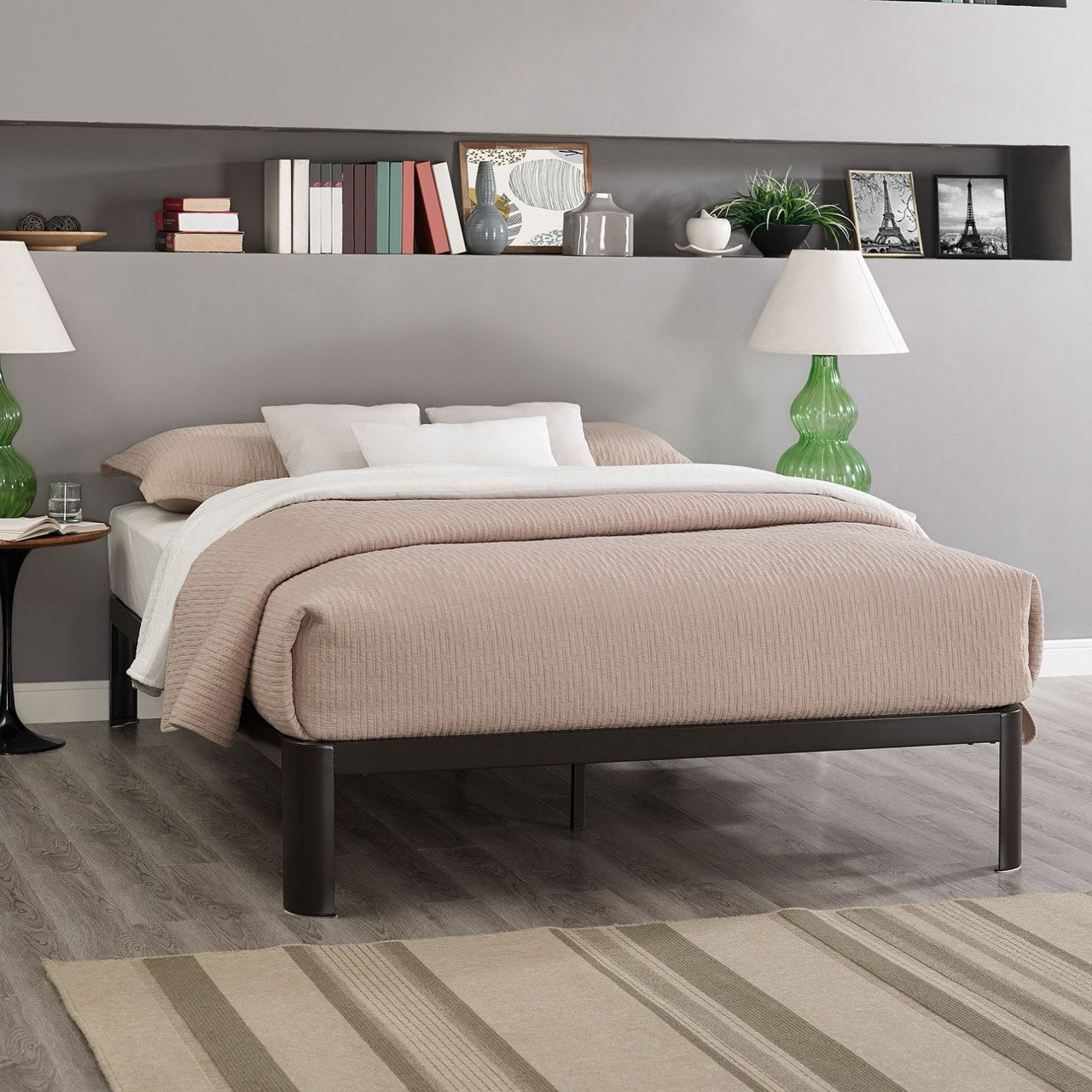 Corinne Queen Bed Frame, Brown, Metal 12367