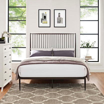 Annika Queen Platform Bed, Brown, Metal 12385