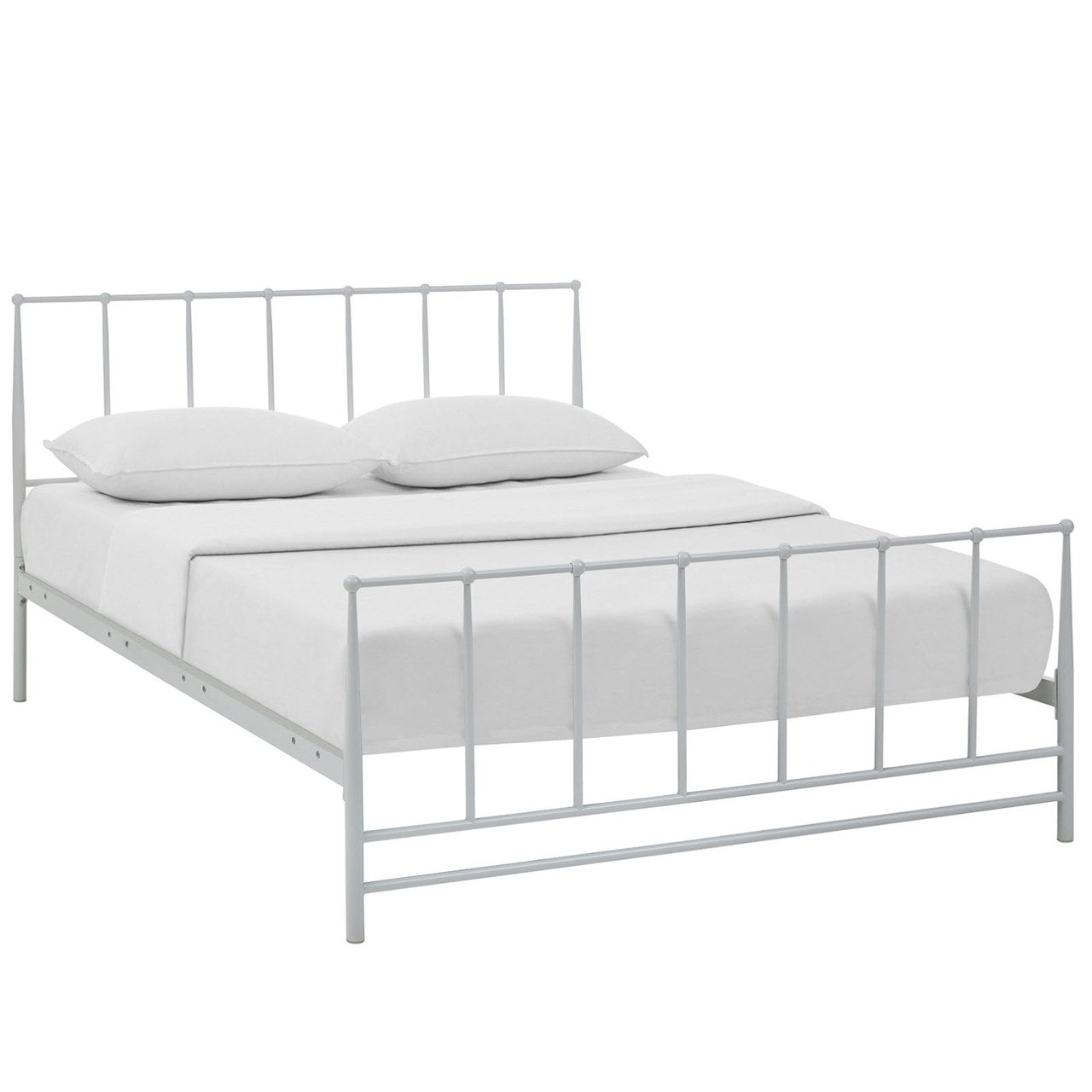 Estate Full Bed, White, Metal 12393