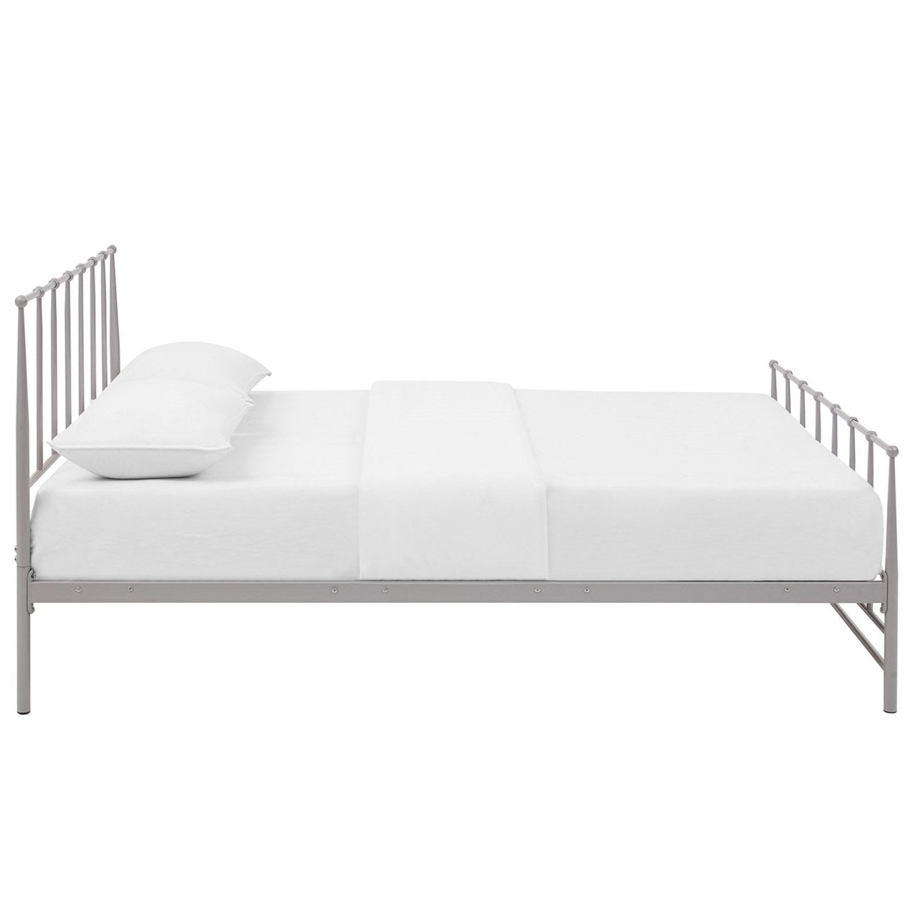 Estate Queen Bed, Grey, Metal 12395