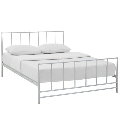 Estate Queen Bed, White, Metal 12396