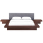 Freja Three PCS Queen Fabric Bedroom Set, Grey, Wood 12431