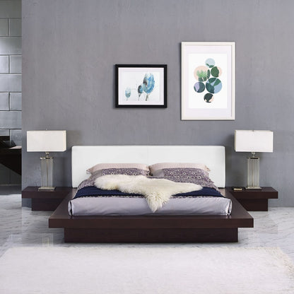 Freja Three PCS Queen Vinyl Bedroom Set, White, Faux Leather 12434