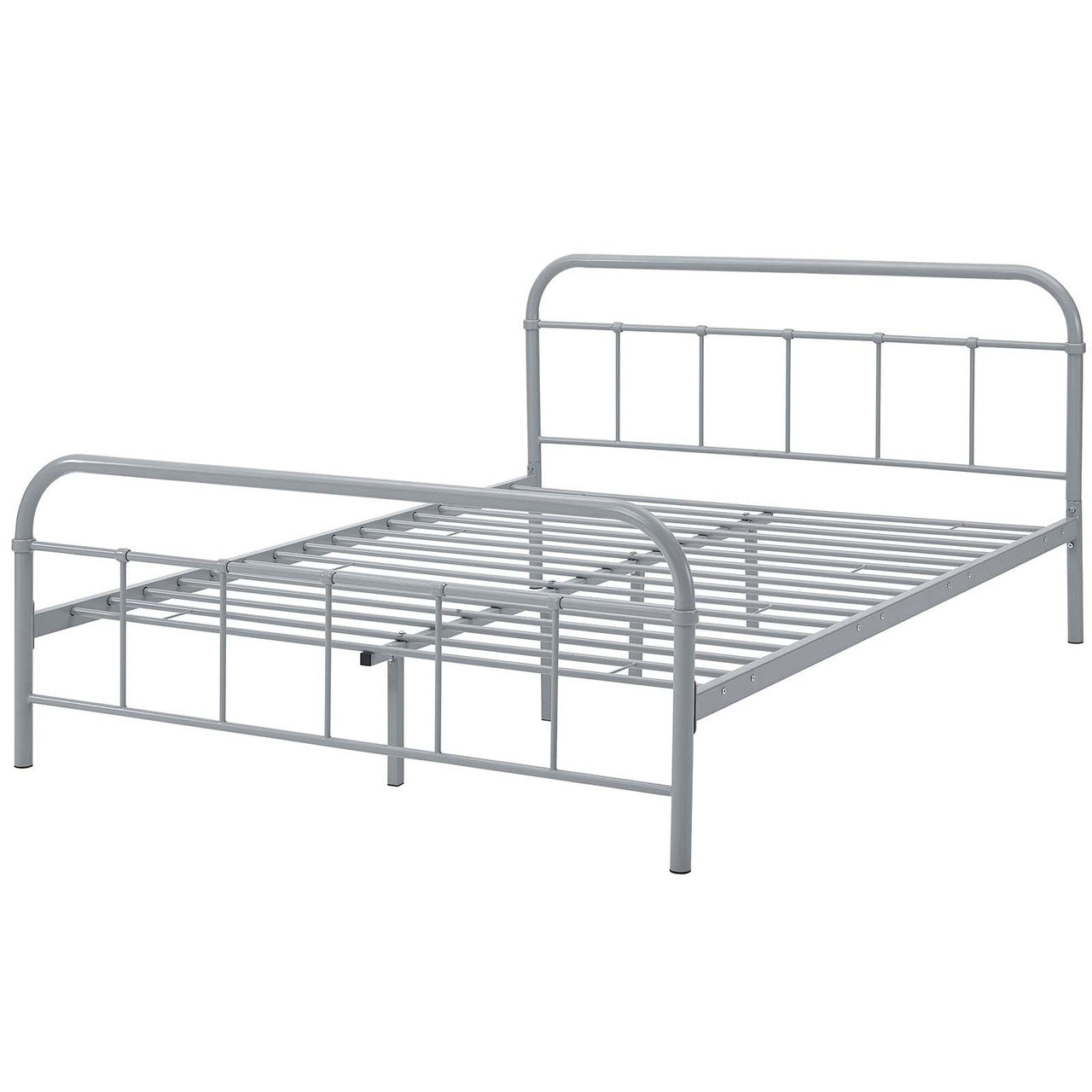 Maisie Queen Stainless Steel Bed Frame, Queen Size, Metal Steel Stainless Steel, Grey Gray, 14387