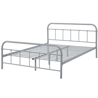 Maisie Queen Stainless Steel Bed Frame, Queen Size, Metal Steel Stainless Steel, Grey Gray, 14387